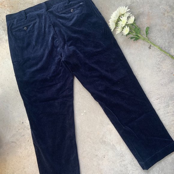 Mens Navy Ralph Lauren Corduroy Chinos Trouser Dress Pants Ralph Lauren Polo Men - Picture 3 of 4